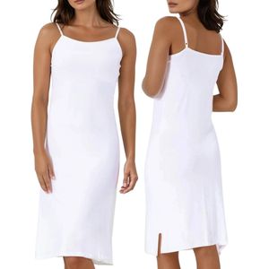 Onderjurk Dames | Bamboe Viscose | Kort (84CM) | Maat S/M | EU 36-38 | Wit