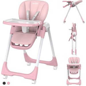 LifeStages® Kinderstoel voor baby's en peuters met 4 wielen, voor 6 maanden tot 3 jaar, tot 50 kg, afneembaar blad, verstelbare rugleuning, posities van voetsteunblad, zithoogte, zelfstaand
