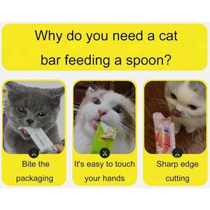 Strip Feeder - Bar Squeeze Cat Wet Treats Spoon | Lickable Dispenser for Cats Kitten Dogs .