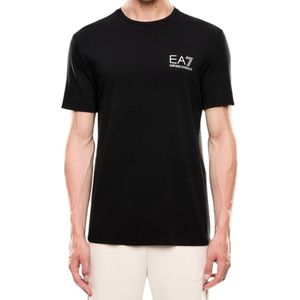 Emporio Armani EA7 - T-shirt - Zwart - Heren - Contrasterende Logo Print