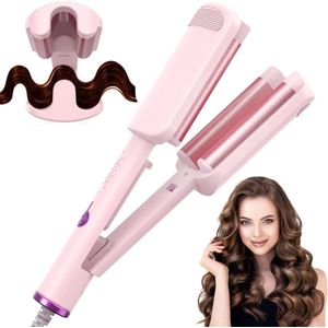 Wave Curler - 32 mm U-vormige krultang - Franse golvende krultang - Vier instelbare temperatuurstanden - Hitte- en reisbescherming - Snelle verwarming - Grote krultang - Geschikt voor kort en lang haar