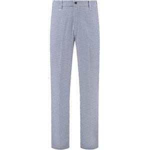 EM Kitchen Bakkersbroek luxe - Blauw-Wit - 100% katoen - Maat 64