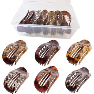 Nordivar - Set van 6 stevige haarklemmen voor dik haar in bruin design