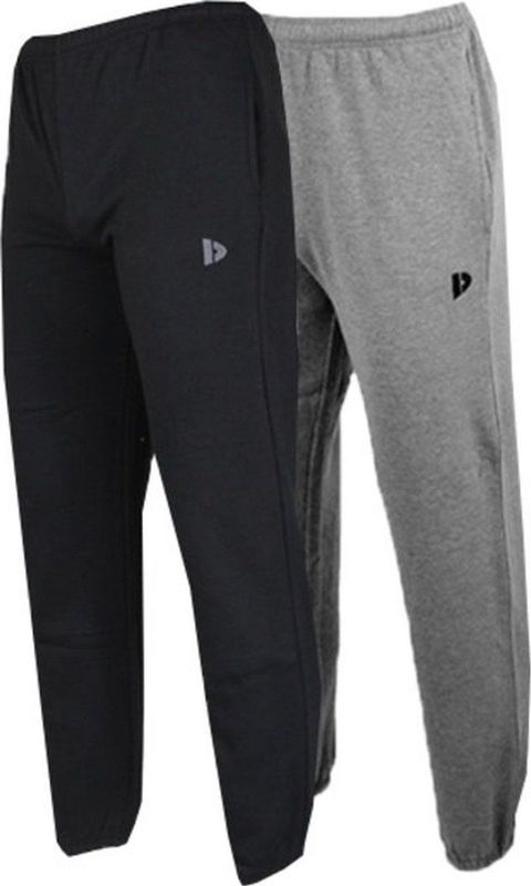 2-Pack Donnay - Joggingbroek met elastiek (Alec) - Sportbroek - Heren - Black/Silver-marl (252) - maat S