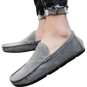 Livano Loafers Heren - Met Hak - Herenschoenen - Instappers - Grijs - Maat 36.5