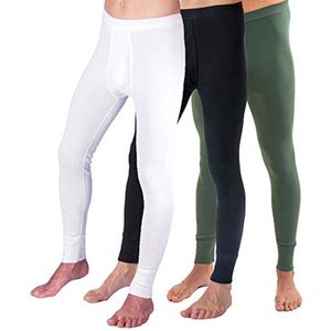 Lange heren onderbroeken met gulp - 3-pack van biologisch katoen in verschillende kleuren