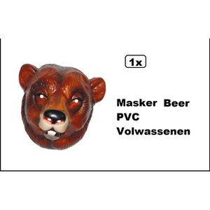 Masker Beer volwassenen - PVC - Dier Thema feest verjaardag bear dierenmasker