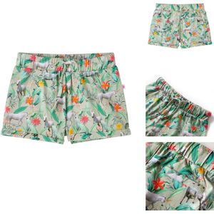 vidaXL Kindershorts - Kindershorts - Kinderkleding - Kinderkled - Kindershorts met trekkoord 104 lichtkaki