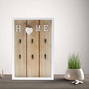 Inovra ® Stijlvolle Houten Sleutelkast Met Vintage Uiterlijk En Zes Haken Voor Wandmontage