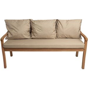 Betaalbare Goederen® Tuinbankkussen - 4-delig - 130x60x7 - beige - kussen - tuinbank - tuinbank kussen - tuinbankkussens - tuinstoelkussen