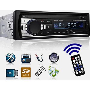 Auto Radio Met Bluetooth Handsfree - 1 DIN Auto Radio MP3 Tuner - FM-USB-SD-AUX-MP3 Speler Ontvanger - Draadloze Afstandsbediening Inbegrepen