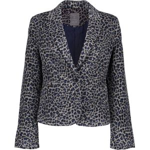 Geisha Blazer Panterprint Blazer 45509 10 Grey/cobalt Dames Maat - S