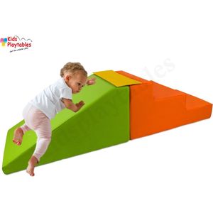 Midi glijbaan Multicolor, Zachte Soft Play Foam Blokken 2-delige set | grote speelblokken | motoriek baby speelgoed | foamblokken | reuze bouwblokken | Soft play peuter speelgoed | schuimblokken