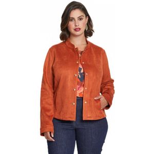 Kort jack met drukknopen in suède breisel