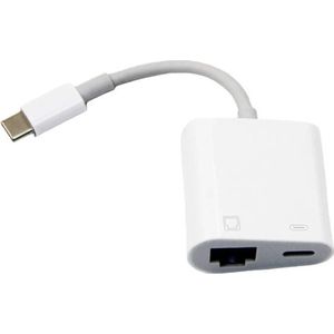 Type-C naar RJ45 Ethernet Adapter met PD Opladen – Bedrade Netwerkadapter voor Xiaomi & Huawei Mobiele Telefoon