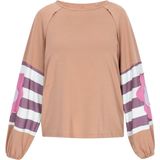 usha - FESTIVAL - Sweatshirt - Lichtbruin - Donkerlila - Wit