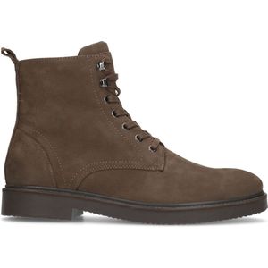 Manfield - Heren - Taupe leren veterboots - Maat 44