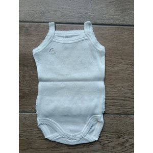 Babidu meisjes Romper/Body | Wit | Hemd model | Ajour patroon hartje | Gehaakt Randje | 1133 | 1 maand| maat 56