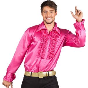 Boland - Party shirt knalroze (XXL) - Volwassenen - Danser/danseres - 80's & 90's - Disco