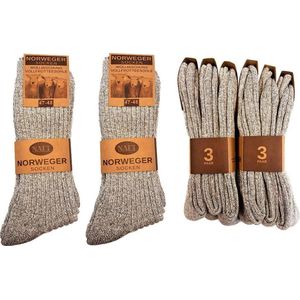 Noorse Sokken Grijs - 6 paar - Maat 47-48