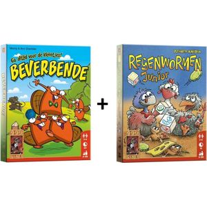 Beverbende kaartspel + Regenwormen junior dobbelspel spel - party game spelletjes gezelschapspellen kinderen - gezelschapspelen familie - cadeautjes meisjes jongens kaartspellen dobbelspellen spel verjaardag cadeau meisje jongen kind 6 7 8 9 10 jaar