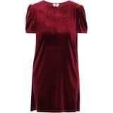 MYMO - Jurk - Bordeaux - Fluweel/Nicky Velours - Korte Lengte
