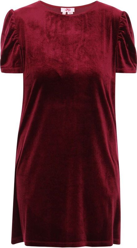 MYMO - Jurk - Bordeaux - Fluweel/Nicky Velours - Korte Lengte
