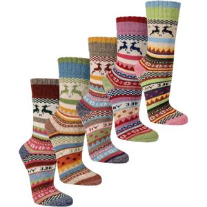 SOCKS4FUN | 3-PAAR Warme Scandinavische HYGGE sokken Rendier | Maat 35-38