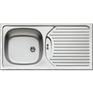 Inbouw spoelbak - Roestvrij staal - Glad - 1 stuk - Zilver - Inbouwmaat standaard