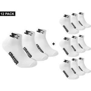Starter - 12-Pack Quarter Socks - Sokken 12-Pack - 35 - 38 - Wit