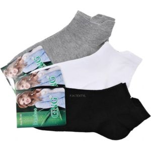 Bamboe sneakersokken - Grijs - 6 paar - Maat 35/38