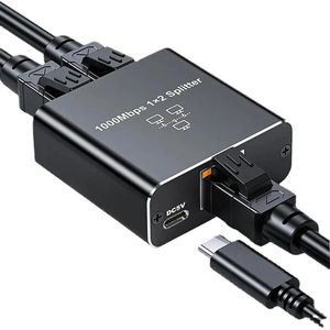 WiseGoods RJ45 Connector Splitter - Zwart