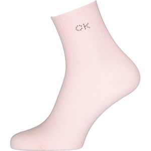 Calvin Klein damessokken Allison (1-pack) - enkelsokken met kristal logo - roze - Maat: One size