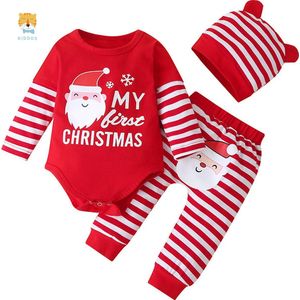 Kiddos Kerstpakje - My First Christmas - Kerst Outfit Baby en Peuter - 3-delig - Jongen en Meisje - 80