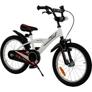 2Cycle Biker Kinderfiets - 18 inch - Wit - Jongensfiets