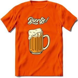 Biertje! T-Shirt | Bier Kleding | Feest | Drank | Grappig Verjaardag Cadeau | - Oranje - 3XL