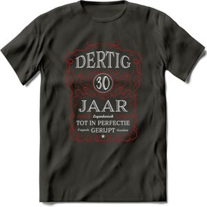 30 Jaar Legendarisch Gerijpt T-Shirt | Rood - Grijs | Grappig Verjaardag en Feest Cadeau Shirt | Dames - Heren - Unisex | Tshirt Kleding Kado | - Donker Grijs - L