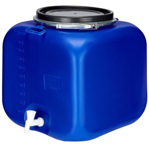 Garronda 100l Kunststof Trommel Met Deksel – Regenton met Kraan - Vat - HDPE - Voedselvat - Tuin Hobbock – Blauw - GD-STE-BarrelPR