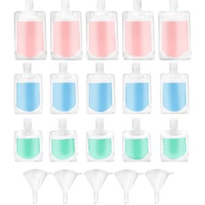 Reisflesjes - 30ml/50ml/100ml - Toilettas Set Transparant 20-delig - Reisaccessoires - Cosmetica Potjes - Reis Flesjes - Navulbaar - Knijpzakje - Reizen, kamperen, zakenreizen - Voor lotion, shampoo, gezichtscrème, handzeep