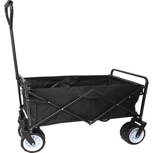 Bolderkar opvouwbare strandwagen - draaibare brede wielen - stevig frame - 75 kg belastbaar