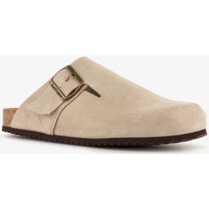 Hush Puppies suede dames clogs taupe - Beige - Maat 41