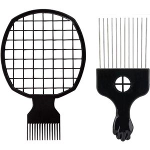 Haartwist kam en metalen afro haar pick set voor krullend haar