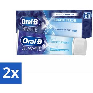 2 x Oral-B Tandpasta 3D White Arctic Fresh 75 ml - Tandpasta - Whitening - Frisse Adem - Glazuurveilig - Tanden Bleken