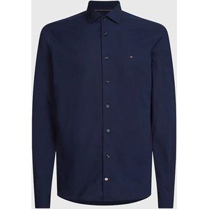 Tommy Hilfiger Core Cl Flex Poplin Sf Shirt Heren Overhemd - Donkerblauw - Maat 41