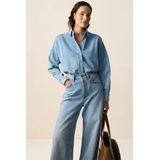 Sissy-Boy - Denim Blouse - Blauw - Lange Mouwen - Doorknoopsluiting