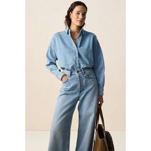 Sissy-Boy - Denim Blouse - Blauw - Lange Mouwen - Doorknoopsluiting