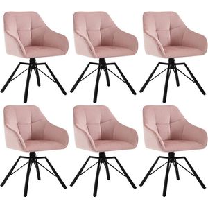 Rootz draaibare eetkamerstoel - draaistoel - fluwelen bureaustoel - ergonomisch ontwerp - comfortabele brede zitting - stevig metalen frame - 58,5 cm x 82,5 cm x 54,5 cm