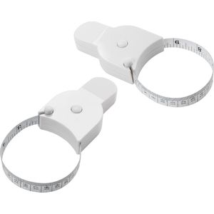 Intrekbaar Meetlint 150 cm voor Lichaamsmetingen - 2 Stuks Zacht Meetlint voor Naaien en Meten van Taille, Buste, Heupen - Wit