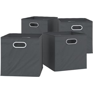 Vicco Opbergbox – 30 x 30 cm Set van 4 Antraciet Set van 4