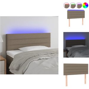 vidaXL Hoofdeinde LED-hoofdbord - 100 x 5 x 78/88 cm - Kleur- taupe - Bedonderdeel